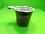 Чашка кофейная 200 мл ПП белая-коричневая  СОЦ  50 шт\уп, 1200 шт/кор.